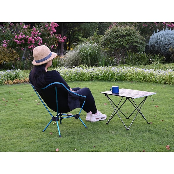 Angel Sar Lightweight Aluminum Folding Camping Chair for Outdoor Hiking Blue TUTS0411 The Home Depot