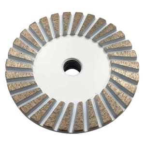 4 in. Granite or Concrete, Turbo Rim Diamond Blade Grinding Wheel, 80/100 Grit, Medium/Fine Grit, 5/8 in. 11 Arbor