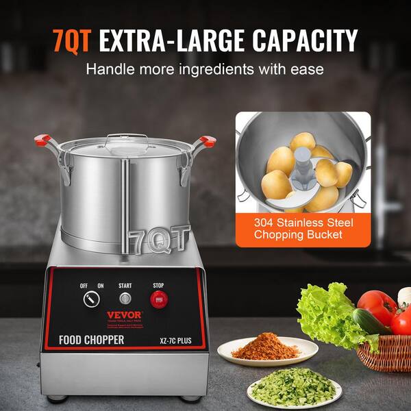 VEVOR Food Processor and Vegetable Chopper, 7-Quart Bowl