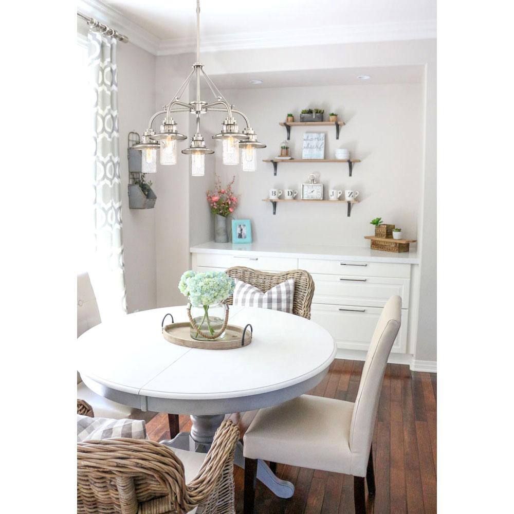 Dover Satin Platinum 5-Light Farmhouse Chandelier