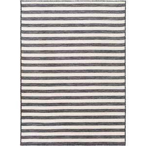 Jellybean Patterns and Stripes Grey Rectangle 2x3 ft Polyester Carpet  138020