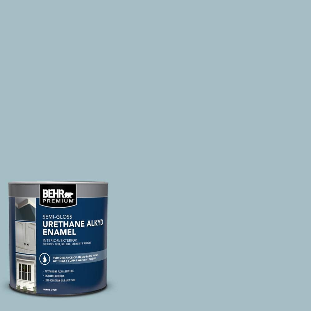 1 qt. #PPU13-11 Clear Vista Semi-Gloss Enamel Urethane Alkyd Interior/Exterior Paint -  BEHR PREMIUM, ZZ700463