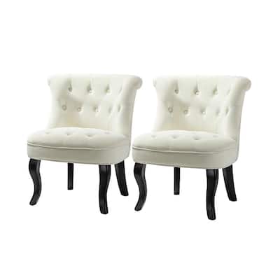 Jane Ivory Tufted Accent Side Chair (Set of 2)