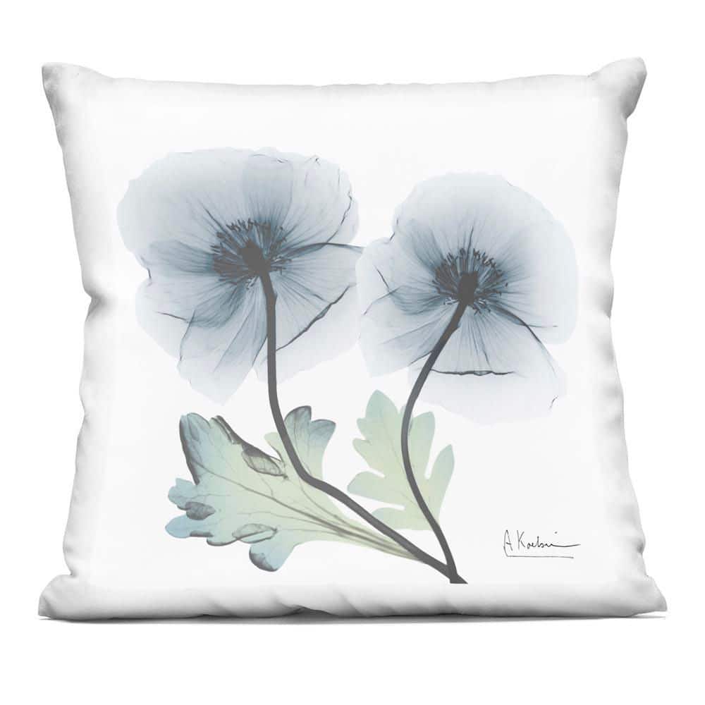 Sapphire Flower Duo Blue Abstract Polyester 18 in. x 18 in. Throw Pillow price history on PriceWatchPro
