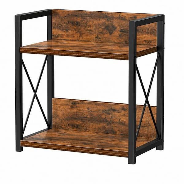 2-Tier Wood Kitchen Countertop Organizer, Spice Rack Organizer for Pantry (Brown, M)