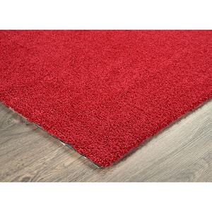 Gramercy 5 ft. x 6 ft. Classic Red Solid Color Plush Polypropylene Rectangle Bath Rug