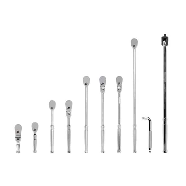 TEKTON 3/8 in. Drive Ratchet, L-Handle, and Breaker Bar Set (10-Piece)
