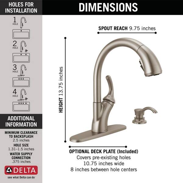 Delta Shiloh Single Handle Pull Out Sprayer Kitchen Faucet With Shieldspray In Spotshield Stainless 19790z Spsd Dst The Home Depot