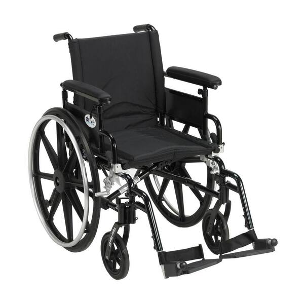 Drive Viper Plus GT Wheelchair with Removable Flip Back Adjustable Arms, Adjustable Full Arms and Swing-Away Footrests