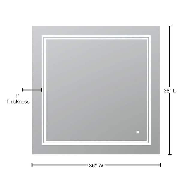 Ancerre Designs Immersion LED Frameless Mirror with Bluetooth, Defogger and Digital Display, 48 in. x 40 in.