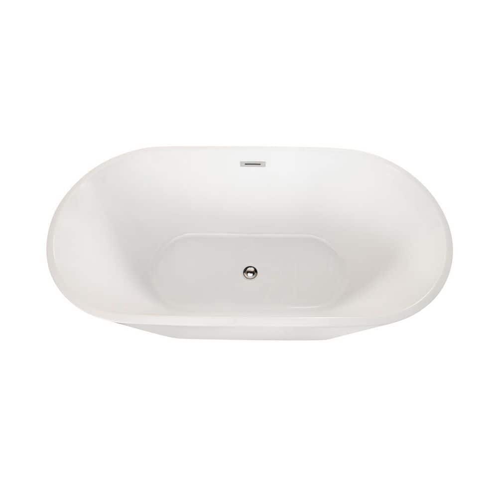 Cielo 59" White Acrylic Freestanding Soaking Bathtub