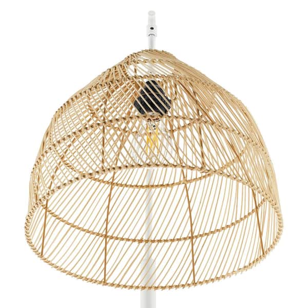 Hampton Bay Ambrose 65 in. White 1-Light Arc Floor Lamp with