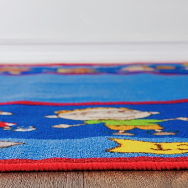 Kids Educational Multi 6 ft. 6 in. x 9 ft. Learning Non Slip Area Rug