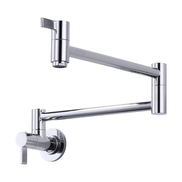 AVITAS Wall Mounted Pot Filler with Dual-Handle in Chrome