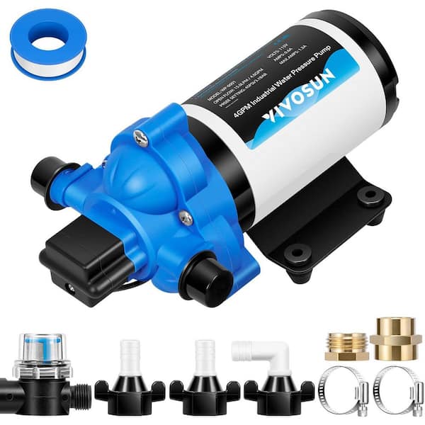 115VAC 4 GPM 45 PSI Water Pressure Pump for Bathrooms, Kitchens, RVs, and Yachts