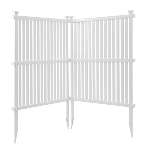 cadeninc 3 ft.W x 4 ft.H White Vinyl Privacy Screen Panels Kit Fence