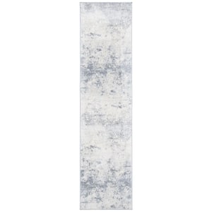Brentwood Gray/Ivory 2 ft. x 8 ft. Abstract Runner Rug