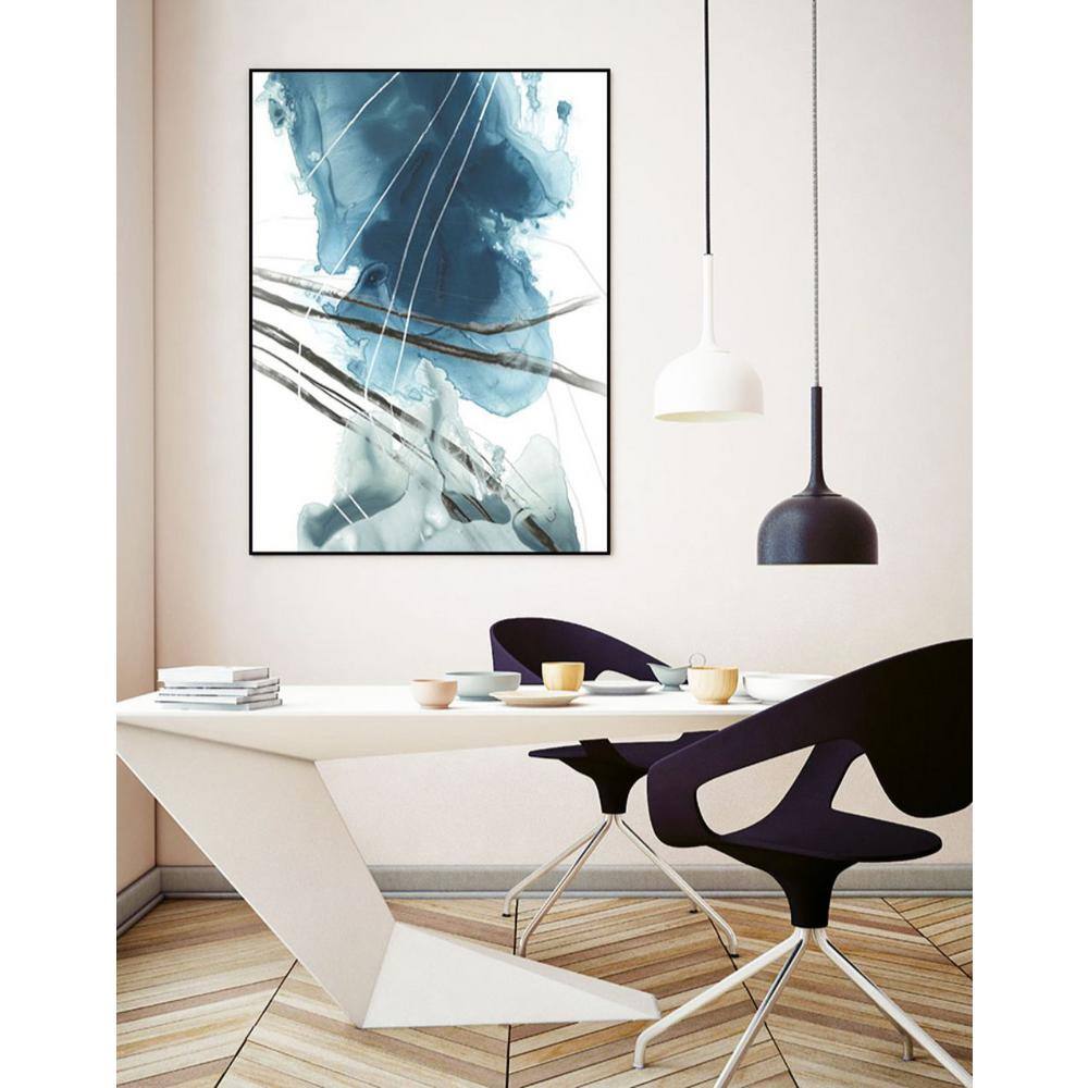 Indigo Abstract Framed Canvas Print 30 x 40 Inches