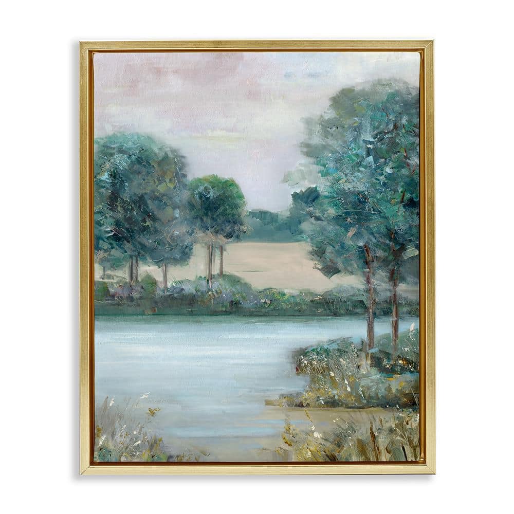River Marsh in Forest by Sally Swatland 1-Piece Gold Floater Frame Nature Graphic Art Print 21 in. x 17 in. price history on PriceWatchPro