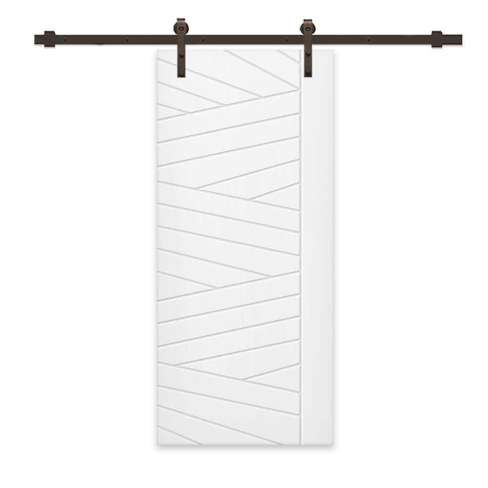 42 in. x 84 in. White Painted Composite MDF Paneled Interior Sliding Barn Door with Hardware Kit price history on PriceWatchPro