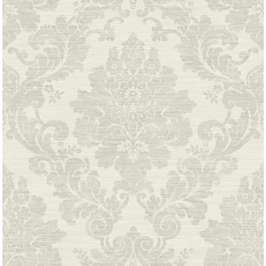 Prestigious Damask Grey and Light Beige Paper Non-Pasted Strippable Wallpaper Roll (Cover 56.05 sq. ft.)