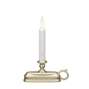 9 in. Dual Color LED Deluxe Battery Operated Candle with Pewter Base
