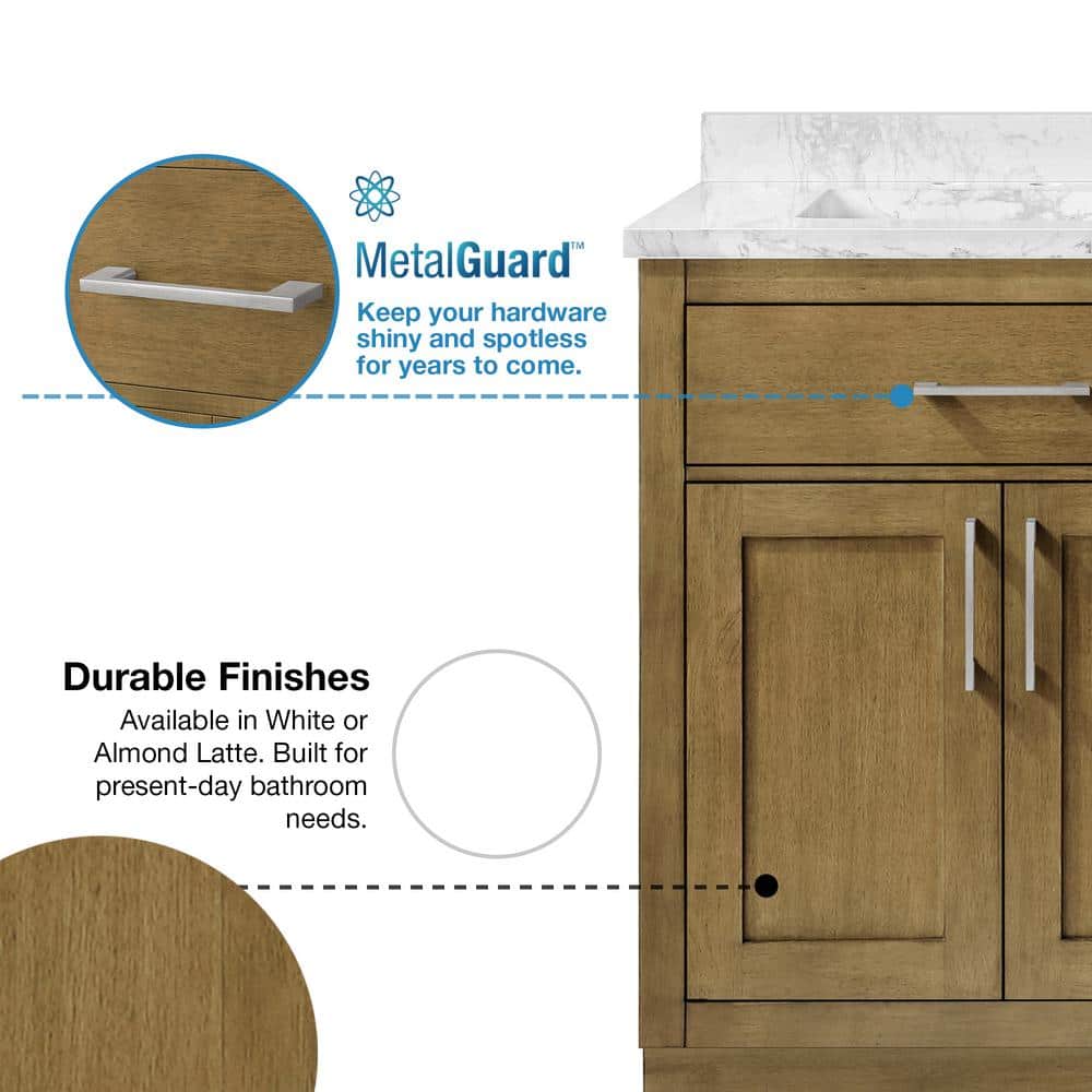 Athea 72" Almond Latte Freestanding Double Sink Bathroom Vanity