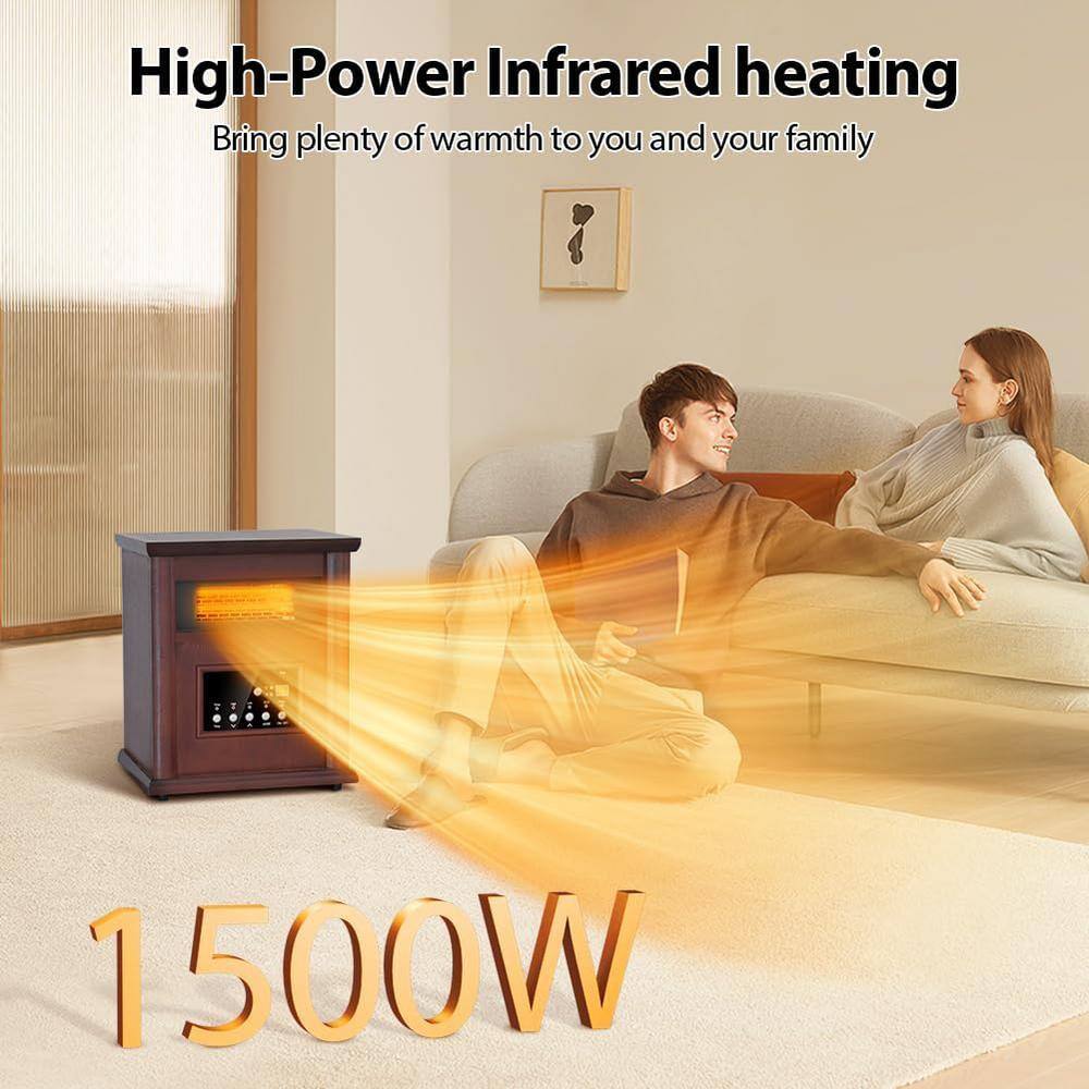Walnut Electric Convection Heater with Thermostat and Remote