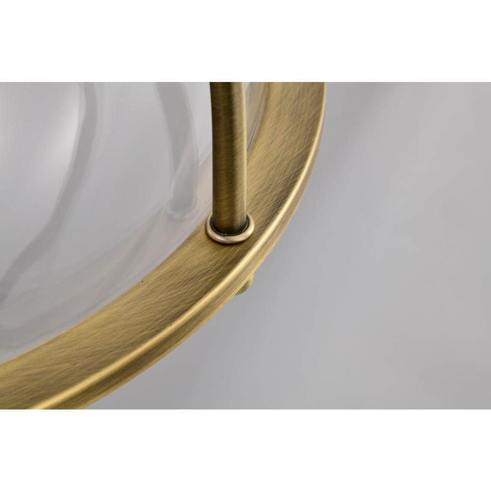 Amado 3-Light 14" Vintage Brass and Clear Glass Pendant