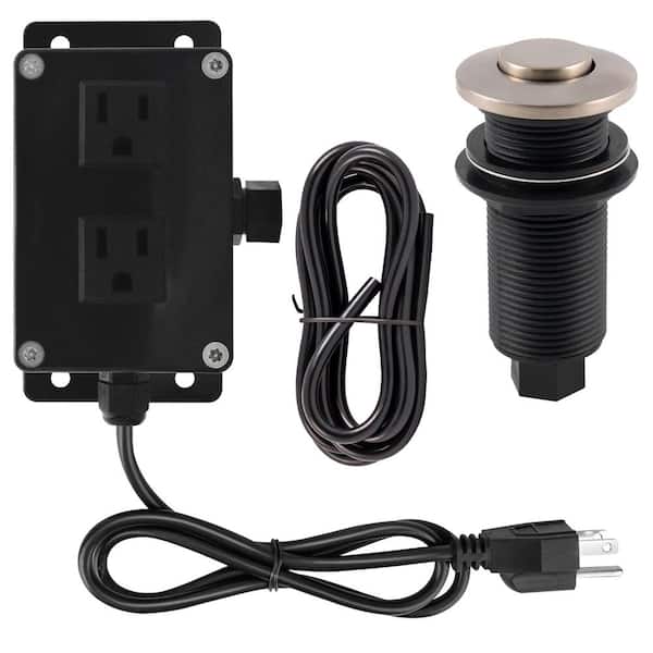 Westbrass Garbage Disposal Air Switch Kit 1-Pack in Satin Nickel