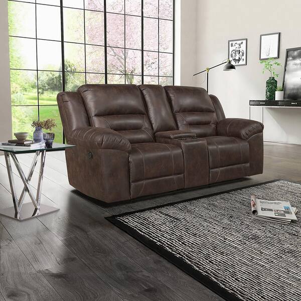 Lazzara Calla 81 in. W Dark Brown Microfiber 2-Seater Manual