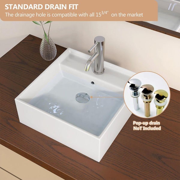 NTQ Teara 15.75 in. x 15.75 in. Rectangular Ceramic Wall Mount