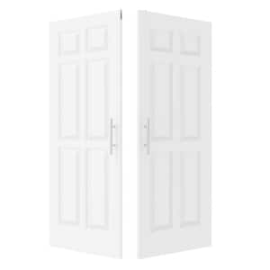 TENONER 60 in. x 80 in. 6-Panel, Composite, MDF White Primed