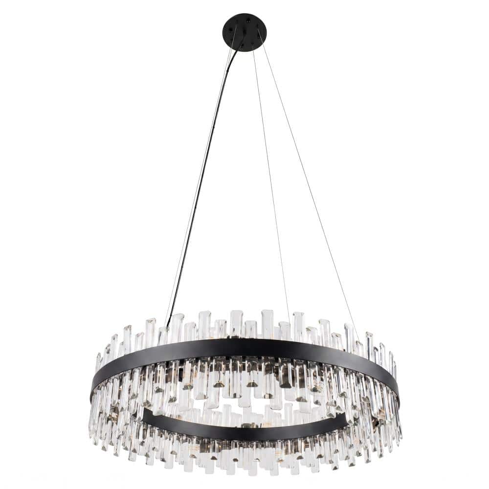 Modern 16-Light Black Luxury Crystal Raindrop Chandelier for Living Room Kitchen Island with No Bulbs Included price history on PriceWatchPro