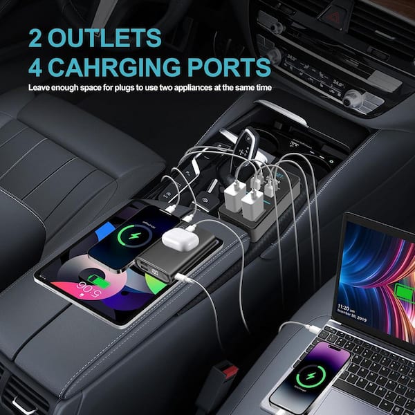 Lukyamzn 300W Car Power Inverter Dual DC to AC Plug Adapter