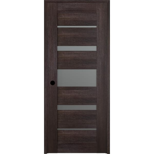 Belldinni Vona 07-03 18 in. x 80 in. Right-Hand 5-Lite Frosted Glass Veralinga Oak Solid Core Wood Single Prehung Interior Door