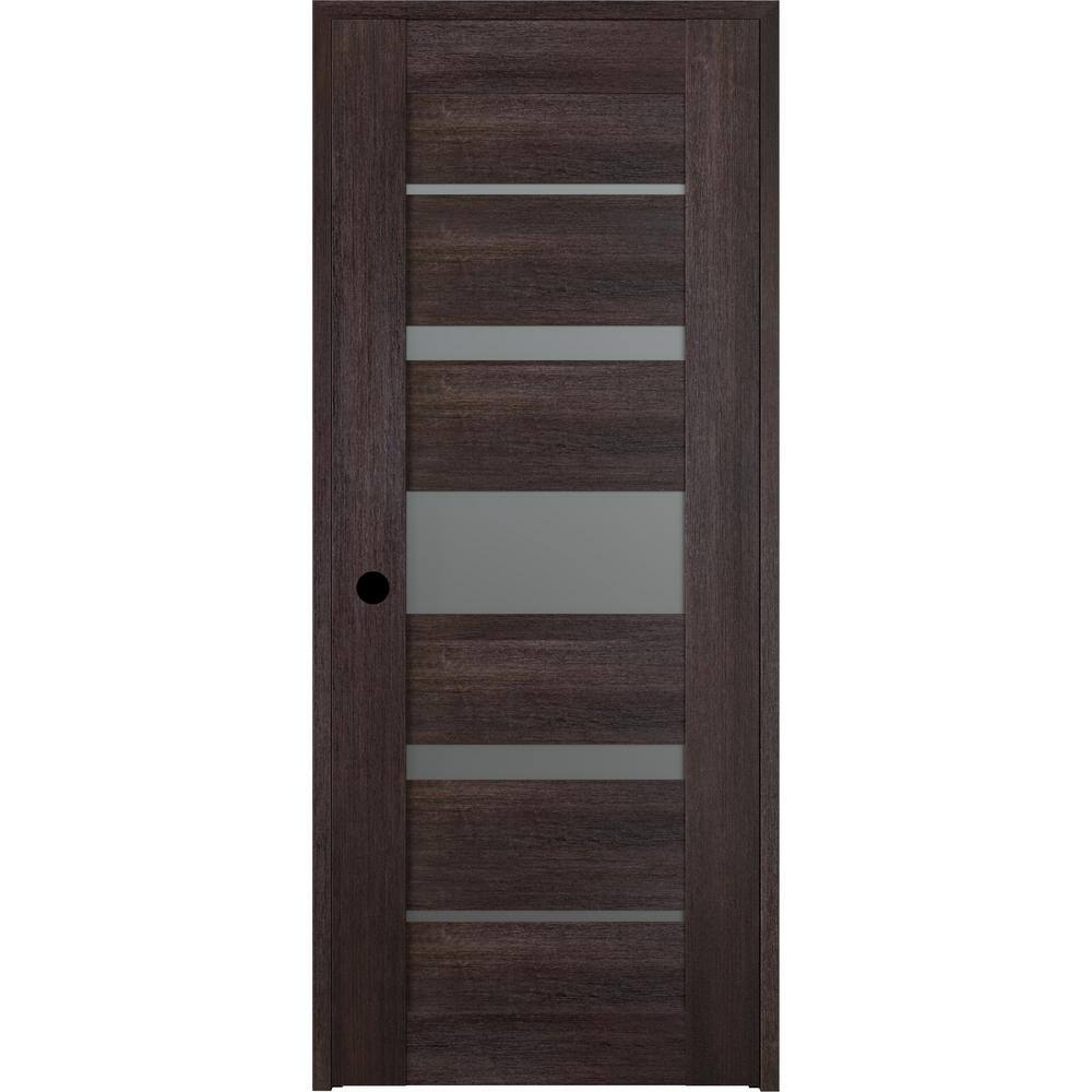 Vona 07-03 32 in. x 80 in. Right-Hand 5-Lite Frosted Glass Veralinga Oak Solid Core Wood Single Prehung Interior Door price history on PriceWatchPro