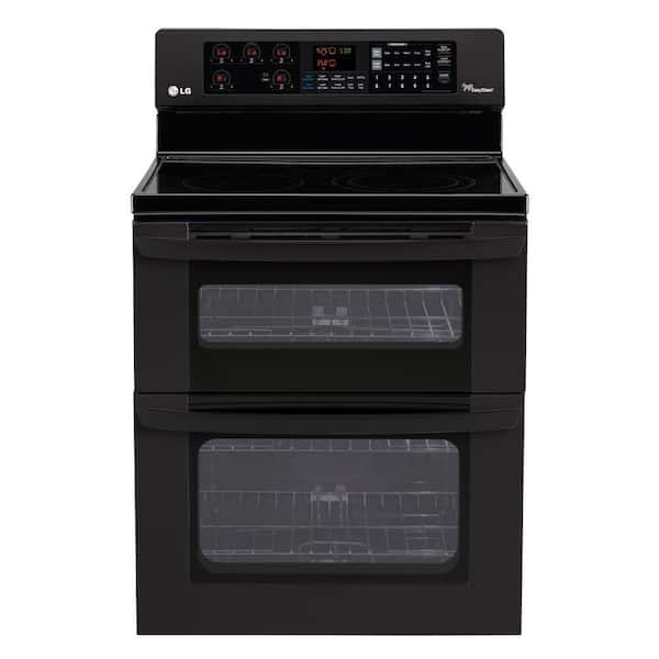 LG 6.7 cu. ft. Double Oven Electric Range with Self-Cleaning Oven in Smooth Black