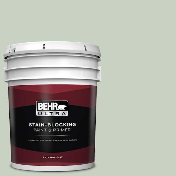 BEHR ULTRA 5 gal. #PPU11-12 Mild Mint Flat Exterior Paint & Primer