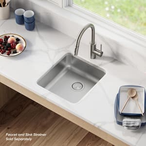 Dex 16-Gauge Stainless Steel 18.75 in. Single Bowl Undermount ADA Kitchen Sink