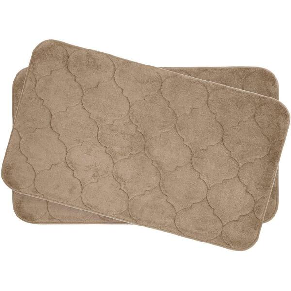 BounceComfort Faymore Linen 17 in. x 24 in. Memory Foam Bath Mat Set (2-Piece)