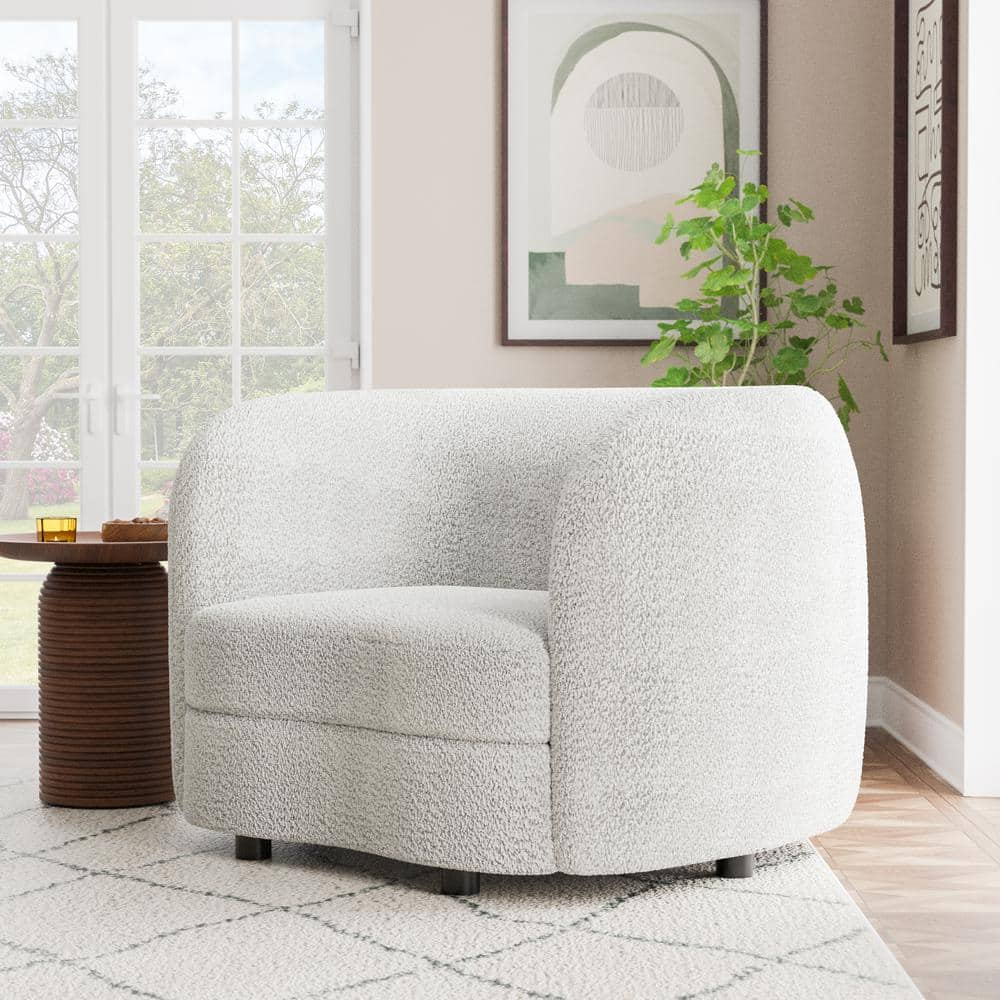 Furniture of America Julia White Boucle Polyester Fabric Modern Accent ...