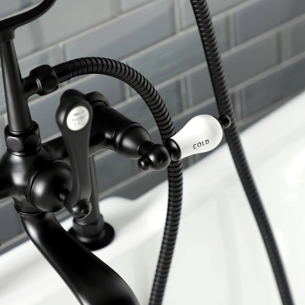 Matte Black Brass Clawfoot Tub Faucet with Hand Shower
