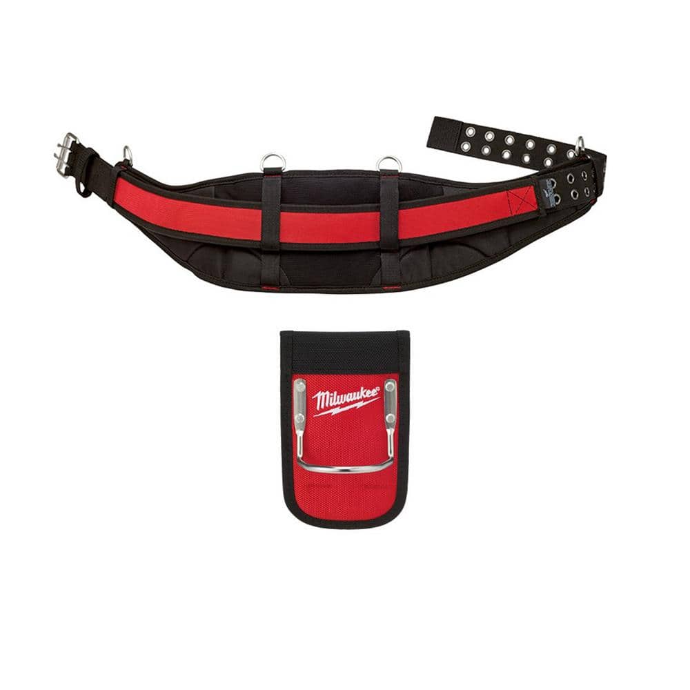 Milwaukee Padded Work Belt with in. Hammer Loop (2-Piece)  48-22-8140-48-22-8149 The Home Depot