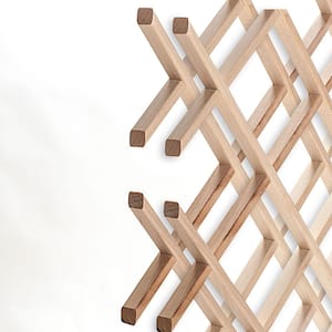 14-Bottle Trimmable Wine Rack Lattice Panel Inserts in Unfinished Solid North American Hard Maple