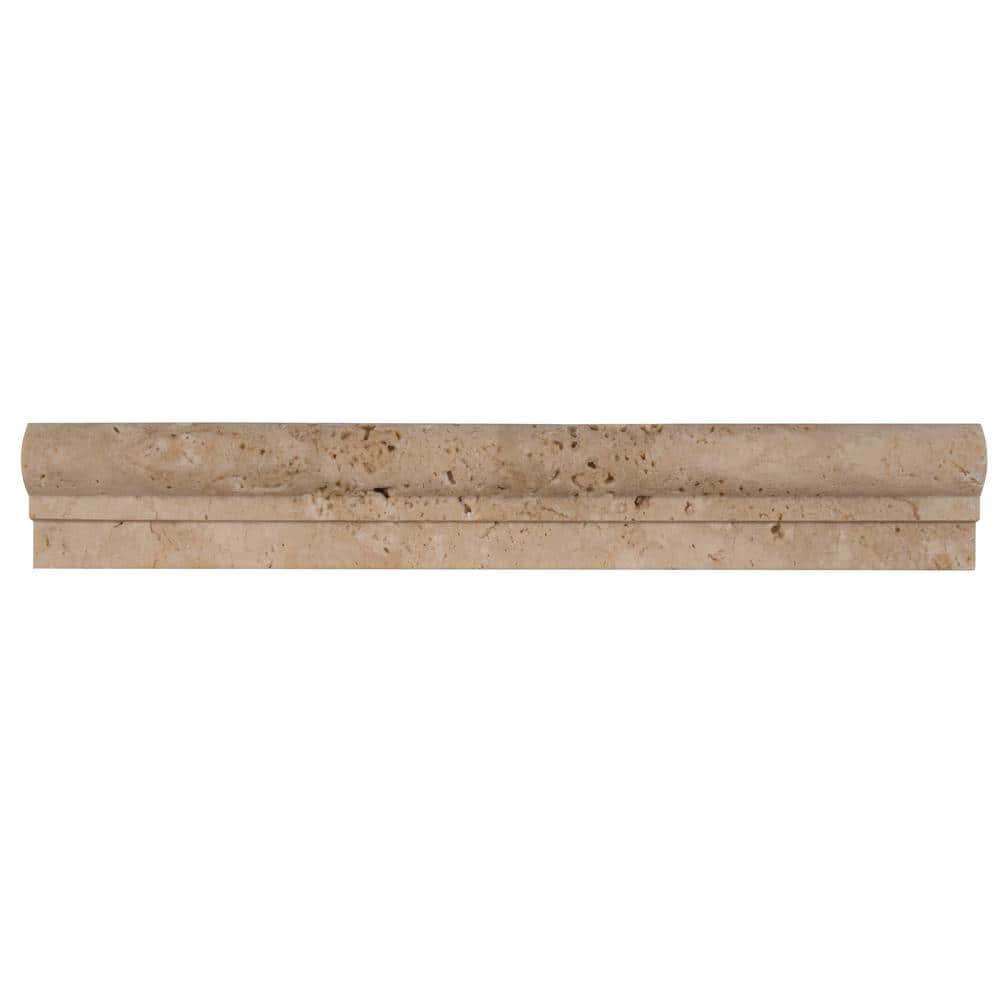 Take Home Tile Sample-Chiaro Crown Molding 2 in. x 6 in. Honed Travertine Wall Tile price history on PriceWatchPro