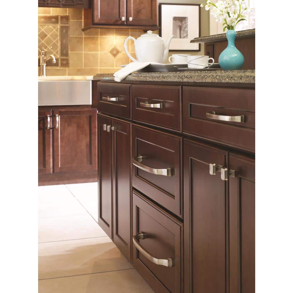 Satin Nickel Rectangular Cabinet Knob 1-1/4 Inch