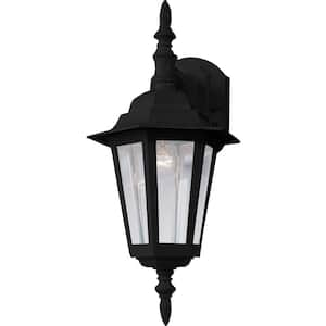 Builder Cast 1-Light Black Outdoor Wall Lantern Sconce