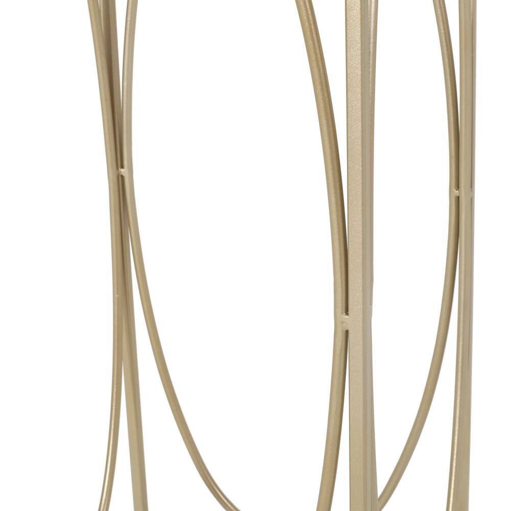 Champagne Gold and Black Glass Top Rectangular End Table
