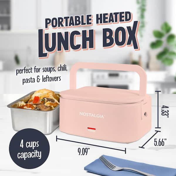 Nostalgia Cranberry 32 oz. Portable Heated Lunch Box NLB4CB - The